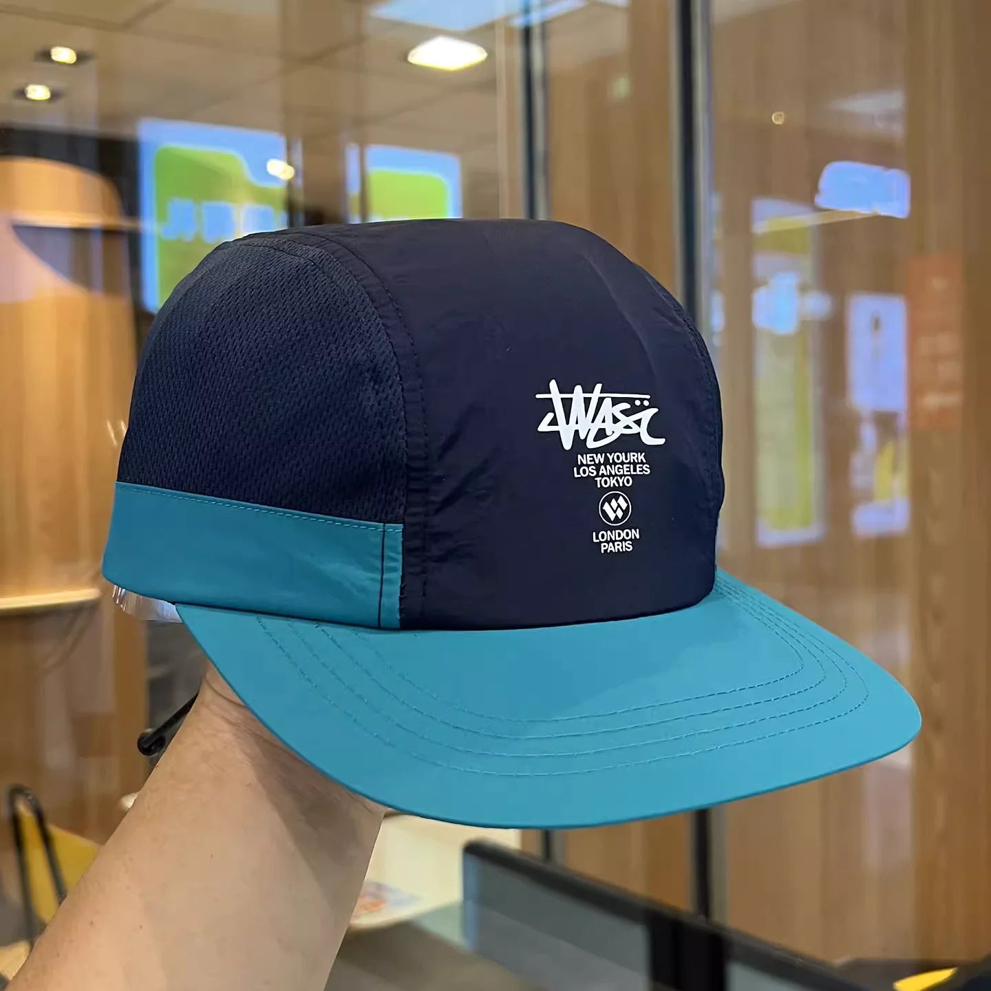 Waterproof Nylon Mesh Cap with Embroidery Vintage Style Unisex Fashion Hat for Running Camping Outdoor Activities Breathable Sun