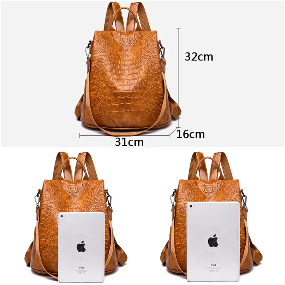 Stylish Anti-Theft Women's PU Leather Backpack | Perfect for Travel