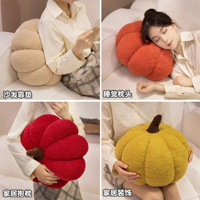 Halloween Pumpkin Plush Pillow | Cozy Decorative Cushion for Fall