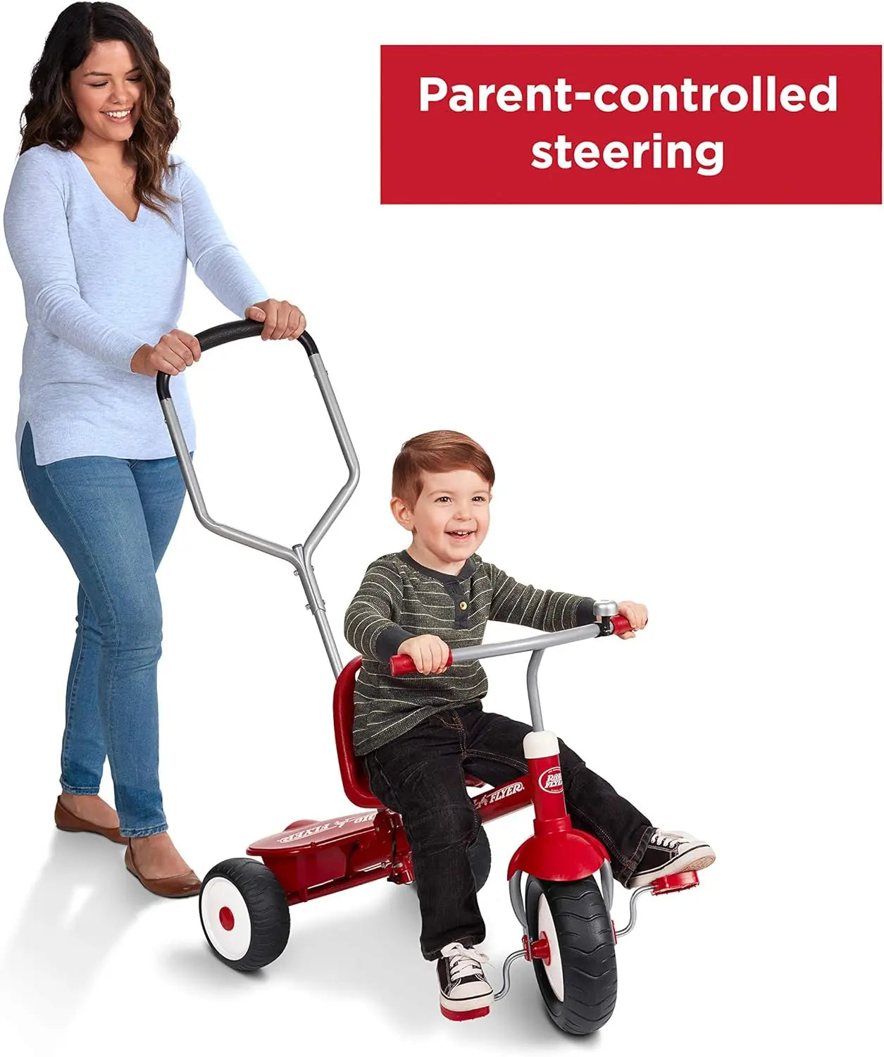 Adjustable Deluxe Steer & Stroll Trike for Kids 2-5 | Fun & Safe