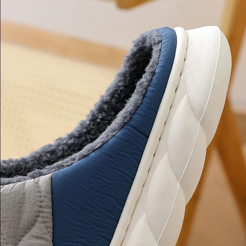 Men's Winter Waterproof Slippers | Cozy Indoor Home Shoes