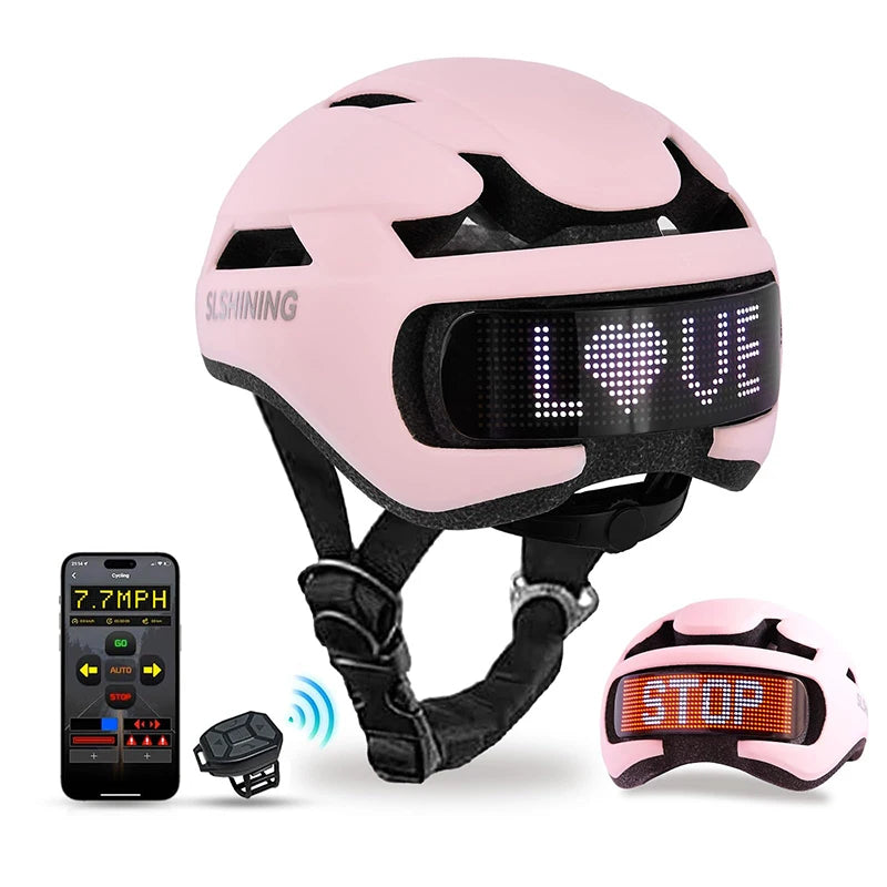 Adjustable Cycling Helmet with LED Display for All Riders