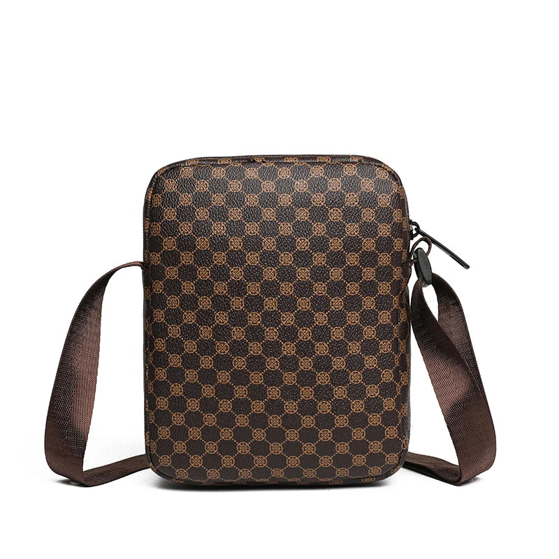 Unisex Retro Casual Check-Print Crossbody Bag | All-Season Carry