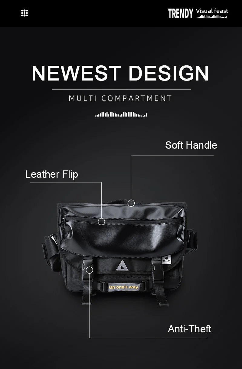 Waterproof Men Messenger Bag | Stylish Anti-Theft Crossbody Bag