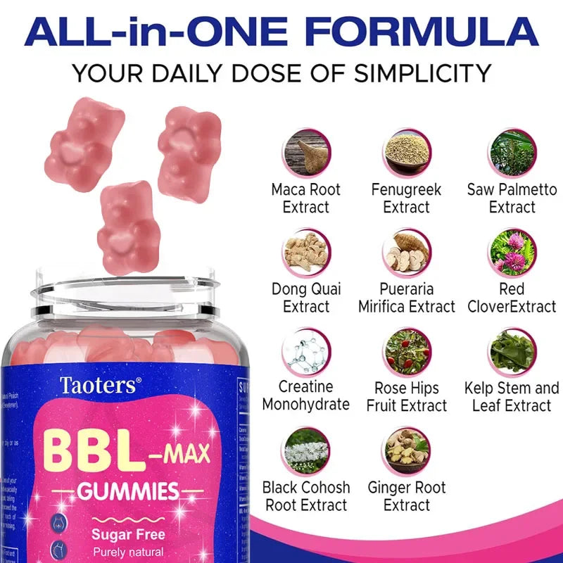 Buttocks Enlargement Gummies for Women | BBL-MAX Herbal Formula
