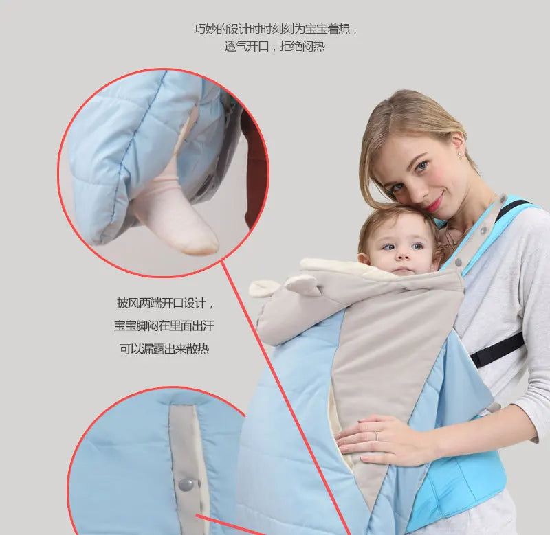 Baby Carrier Wrap Cocoon Newborn Waist Seat Warm Baby Blanket Shoulder Shawl Outdoor Spring Autumn Winter Windproof Coat Blanket