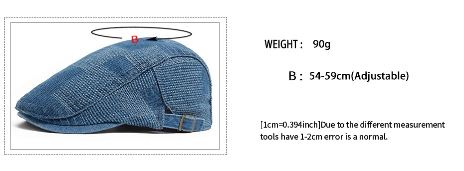 Denim Vintage Beret Men Newsboy Caps Summer Casual Women Forward Cap Cotton Visor Flat Hat Autumn Peaked Painter Hats