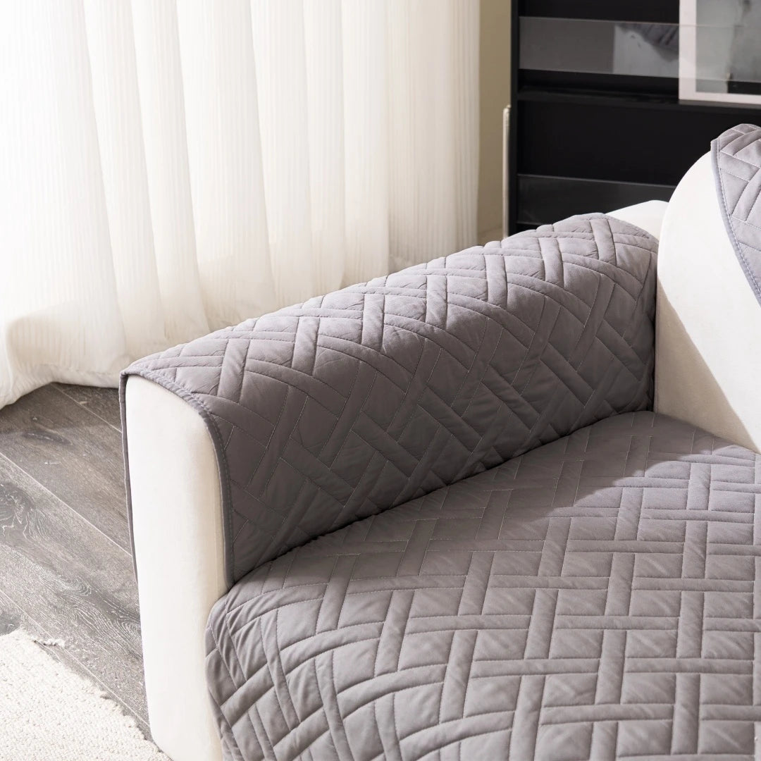 Geometric Quilted Non-Slip Sofa Cover | Universal Fit & All-Season