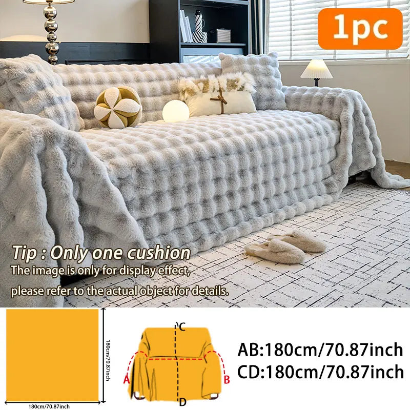Plush Sofa Towel Cover | Thick Anti-Slip Winter Sofa Protector