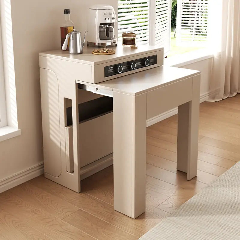 Space Saving Retractable Dining Table | Modern Wooden Design