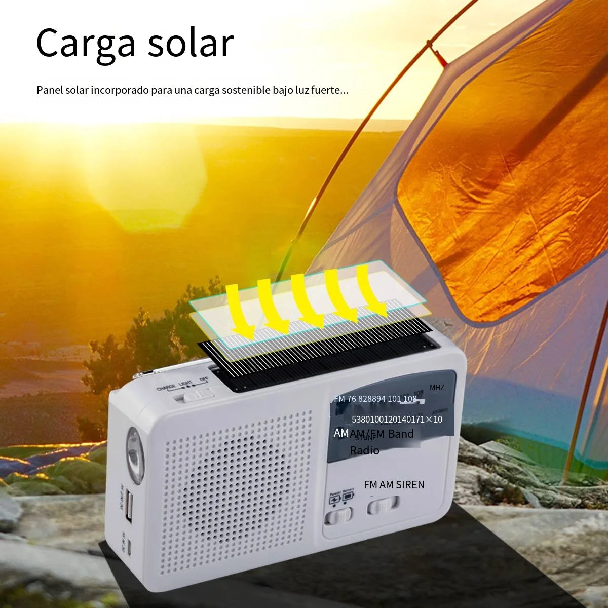 Versatile Solar-Powered Hand Crank Radio Flashlight Charger