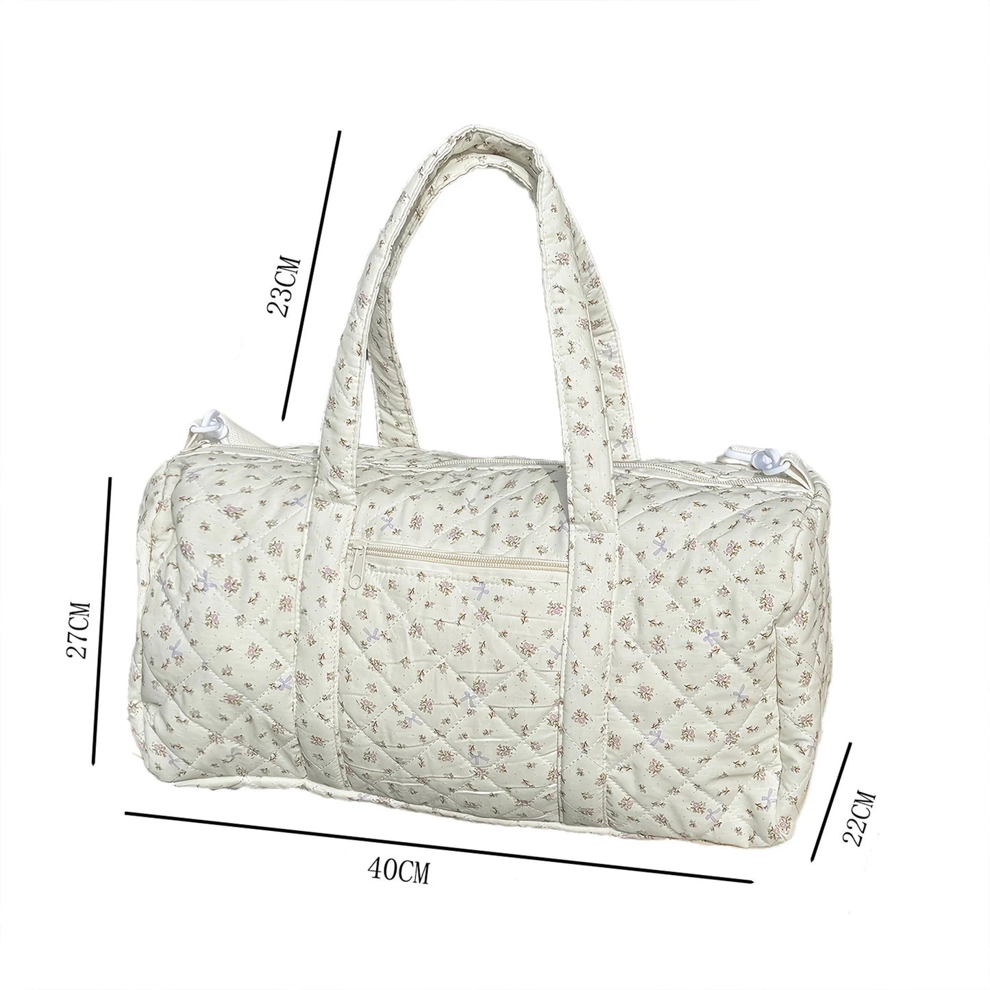 Floral Print Cotton Quilted Duffle Bag | Stylish Overnight Bag