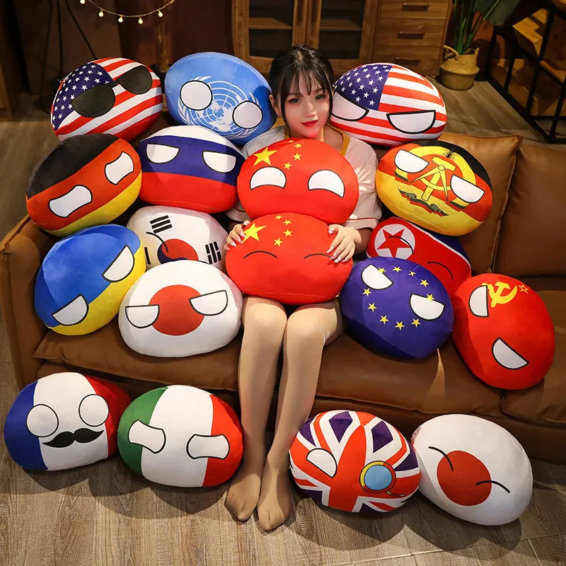 Country Ball Plushies - Fun Stuffed Dolls for All Ages