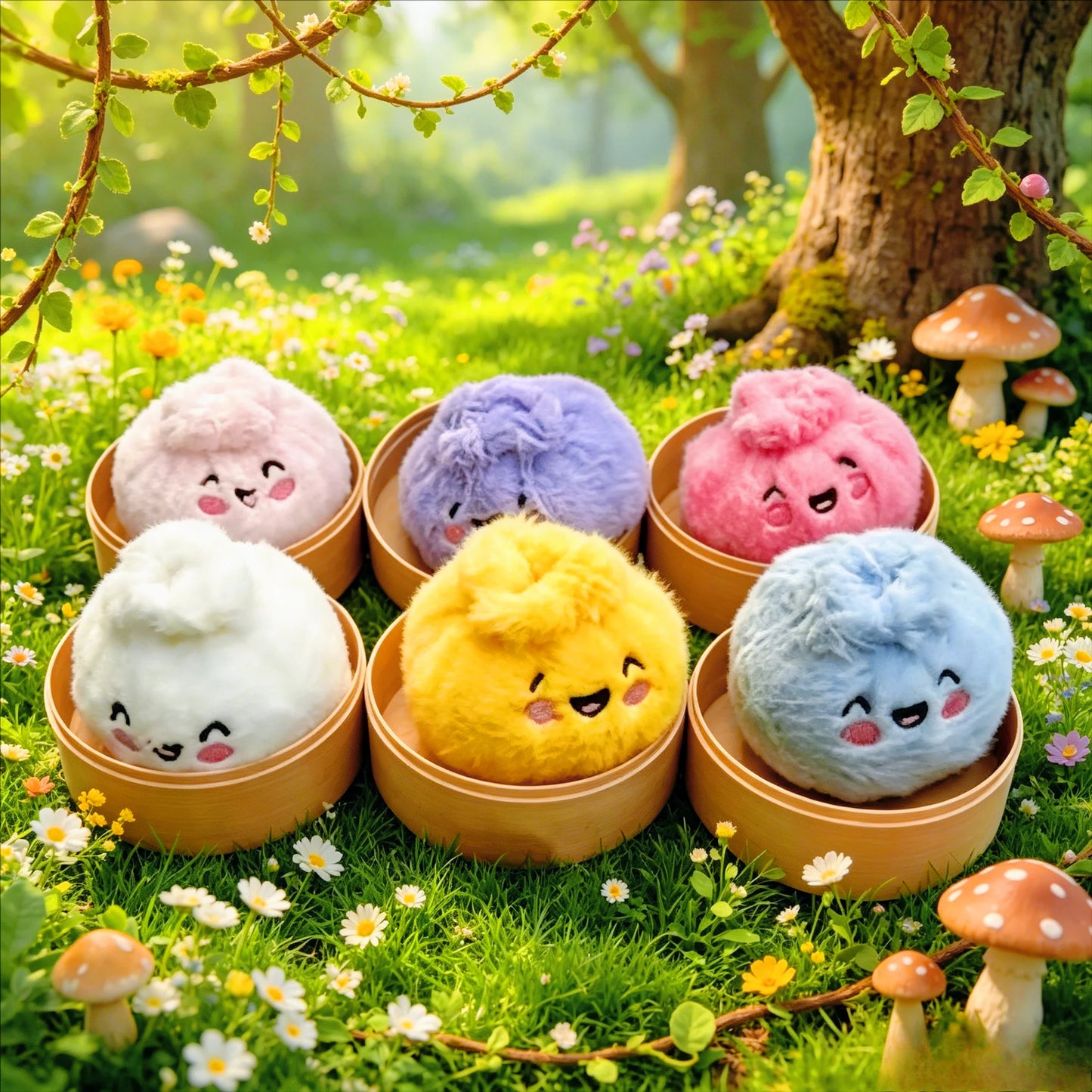 Stress-relieving Dumpling Series Blind Box Cute Fluffy Dumpling Stuffed Toy, Random Color Soft Plushie Collectible Surprise Gift