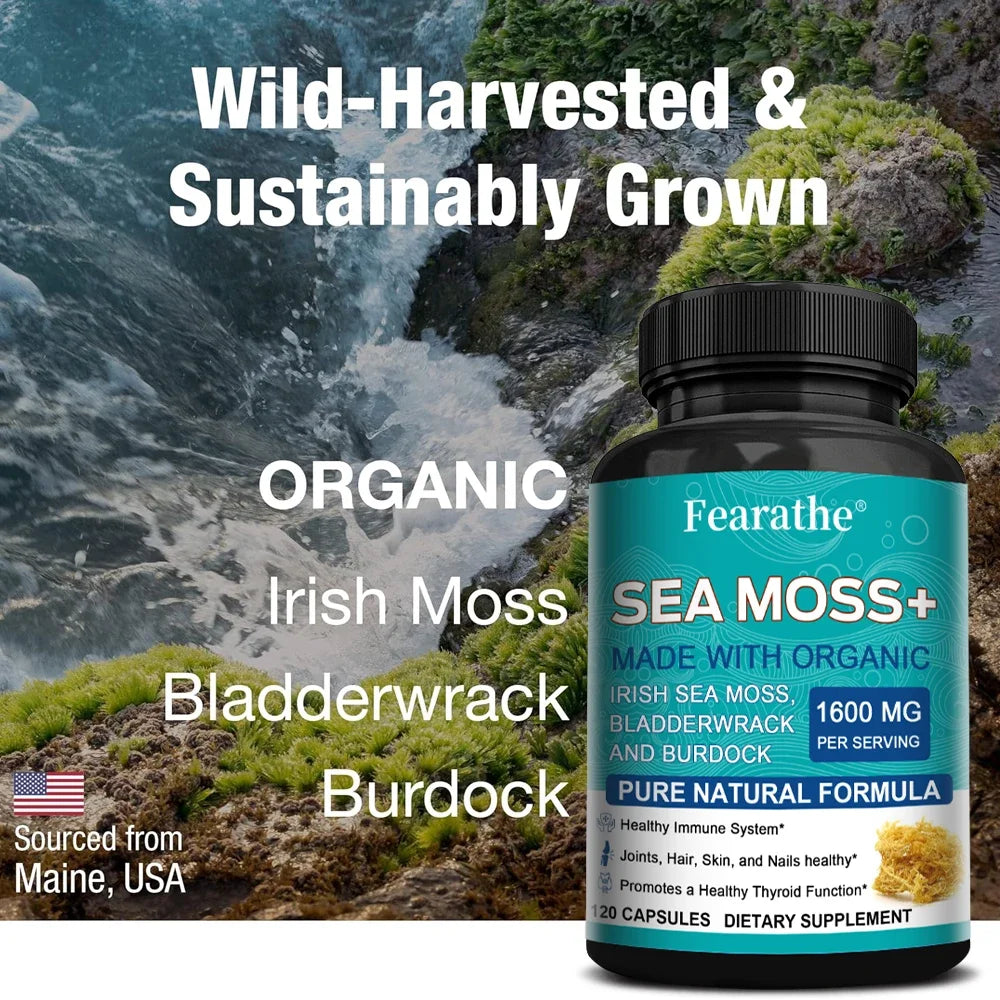 Organic Sea Moss Capsules | Anti-Aging, Immunity Booster & Detox