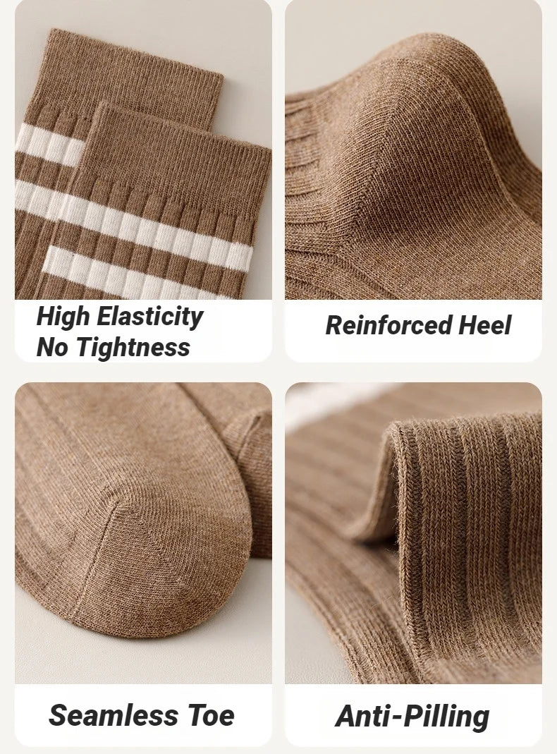 Men's Striped Mid Tube Socks | Breathable Casual Comfort