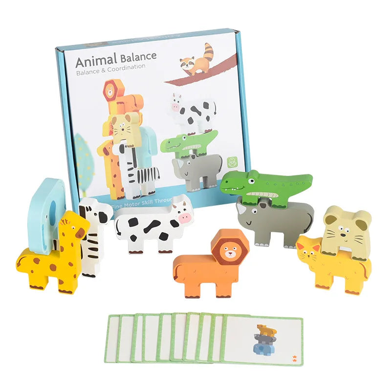 Educational Wooden Animal Stacking Block Game | Enhance Cognitive Skills