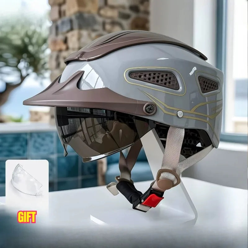 Summer Breathable Electric Motorcycle Helmet | Open Face Design