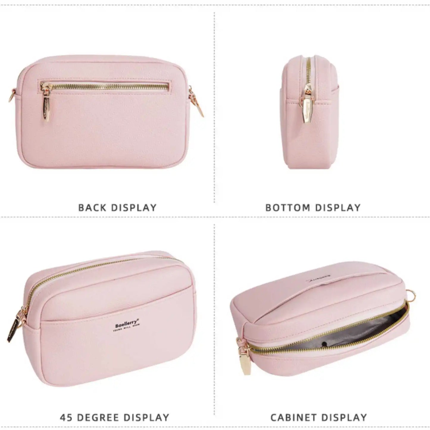 Elegante bolso de mano con cremallera de gran capacidad para mujer