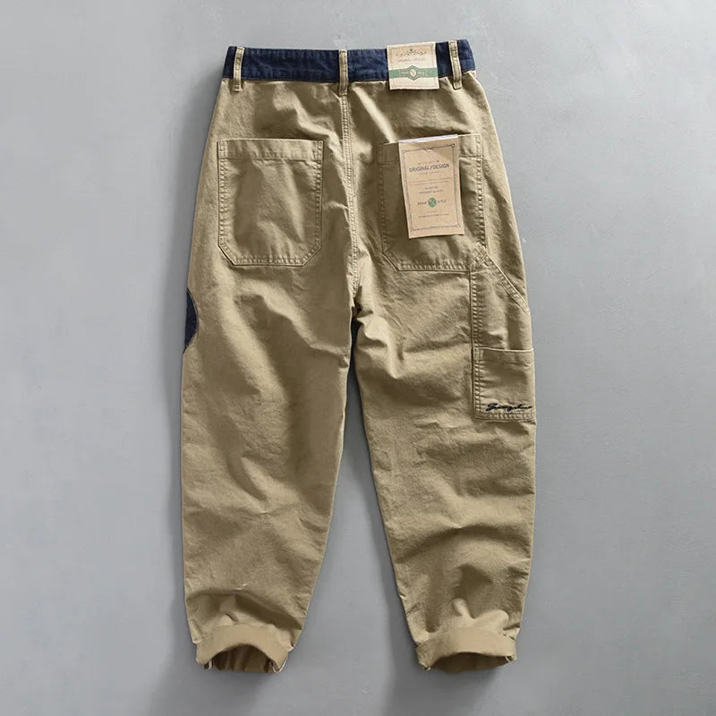 Men's Casual Cotton Cargo Pants | Vintage Big Pocket Trousers