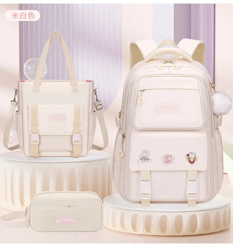 Large Capacity Spine Protection Backpack Set for Students