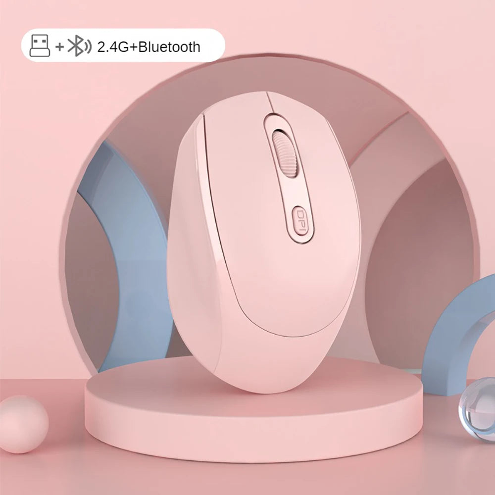 Ergonomic Wireless Silent Mouse | Rechargeable & Dual Mode
