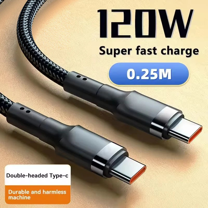 120W Fast Charging USB-C Cable | High-Speed PD Quick Charge