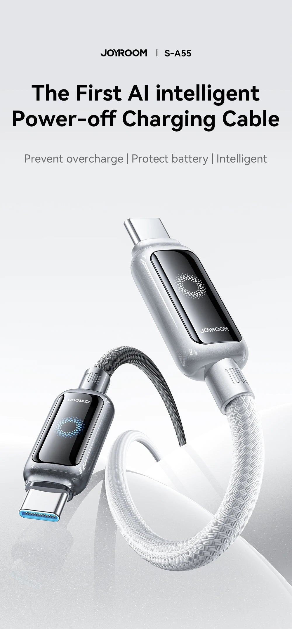100W Fast Charge USB C Cable | Automatic Power Off Charging
