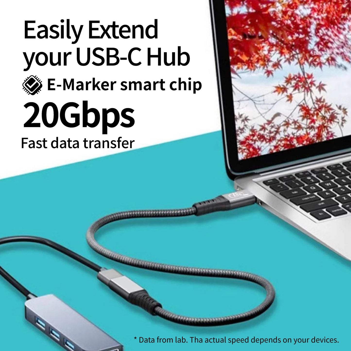 240W USB 3.2 Extension Cable | High-Speed Data Transfer & Charging