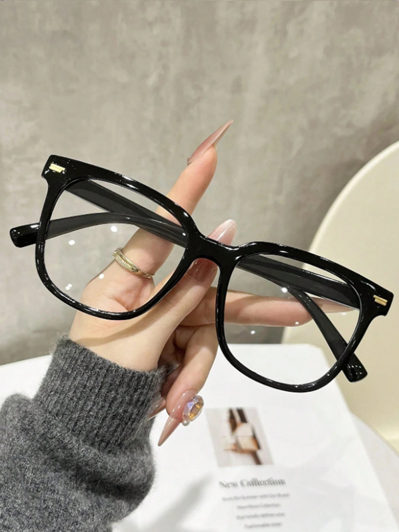 Trendy Large Frame Rectangular Glasses | Stylish Fashion Accessory