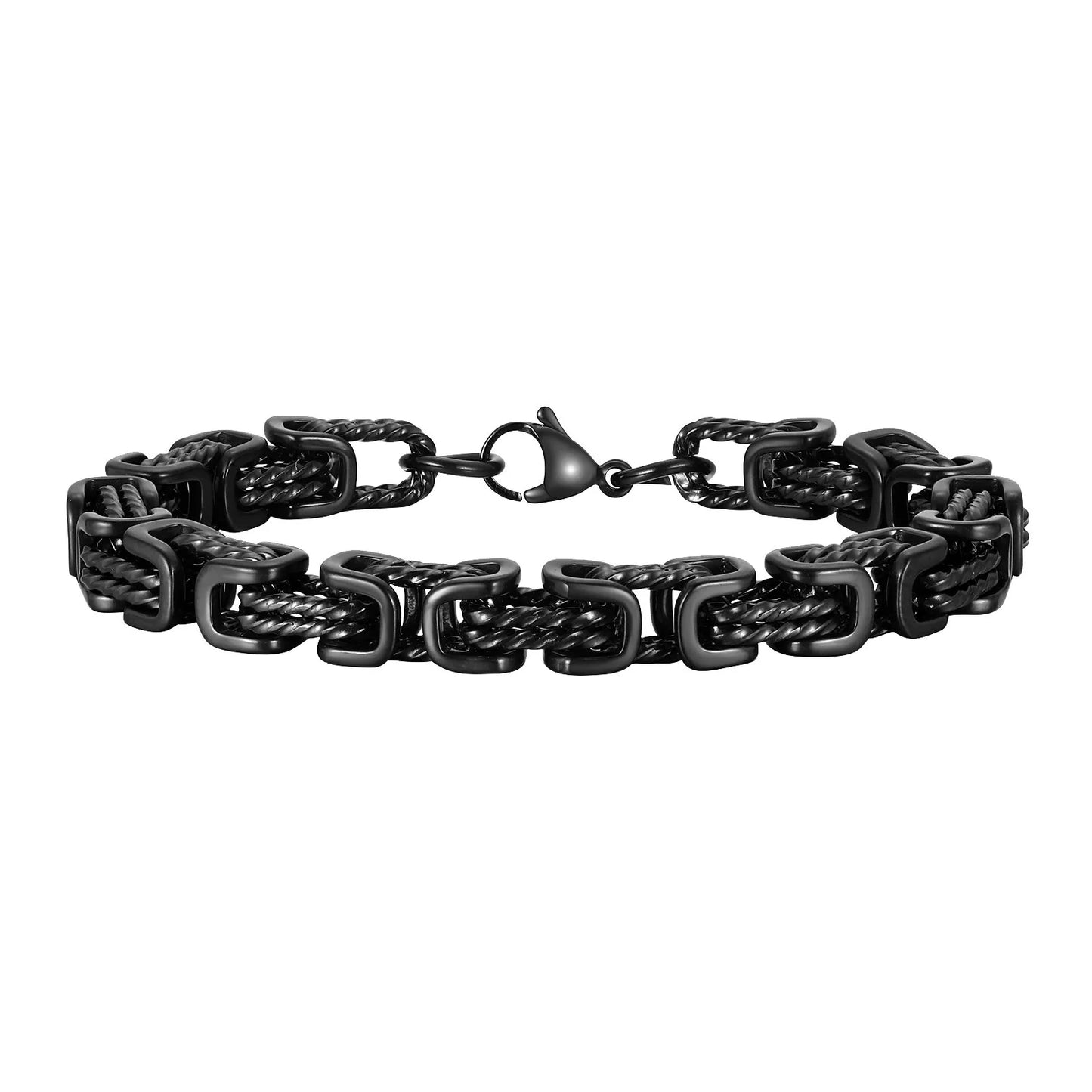 Stainless Steel Byzantine Bracelet | Vintage Style Chain Wristband