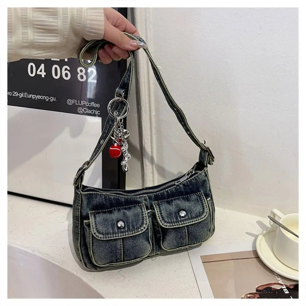 Trendy Retro Denim Handbag | Stylish Crossbody Tote for Women