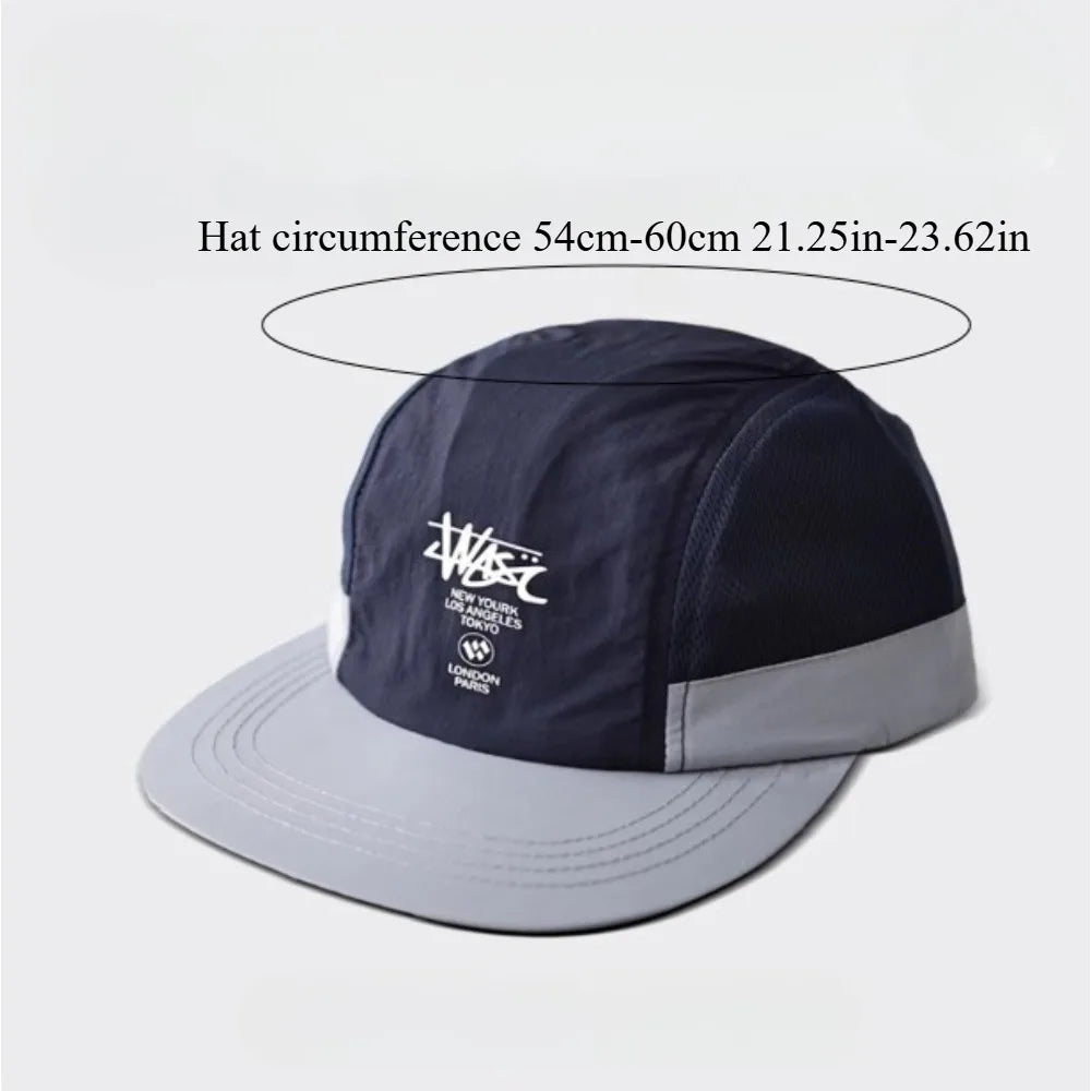 Waterproof Nylon Mesh Cap with Embroidery Vintage Style Unisex Fashion Hat for Running Camping Outdoor Activities Breathable Sun