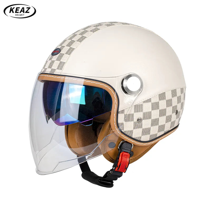 3/4 Open Face Motorcycle Helmet with Dual Sun Visor for All Riders