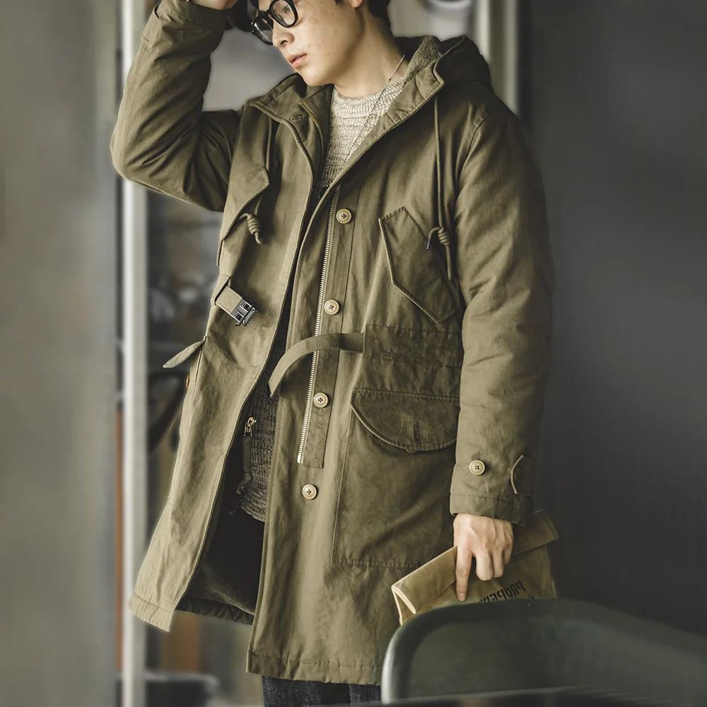 Men's Heavyweight Hooded Parka | Warm Cotton Winter Coat