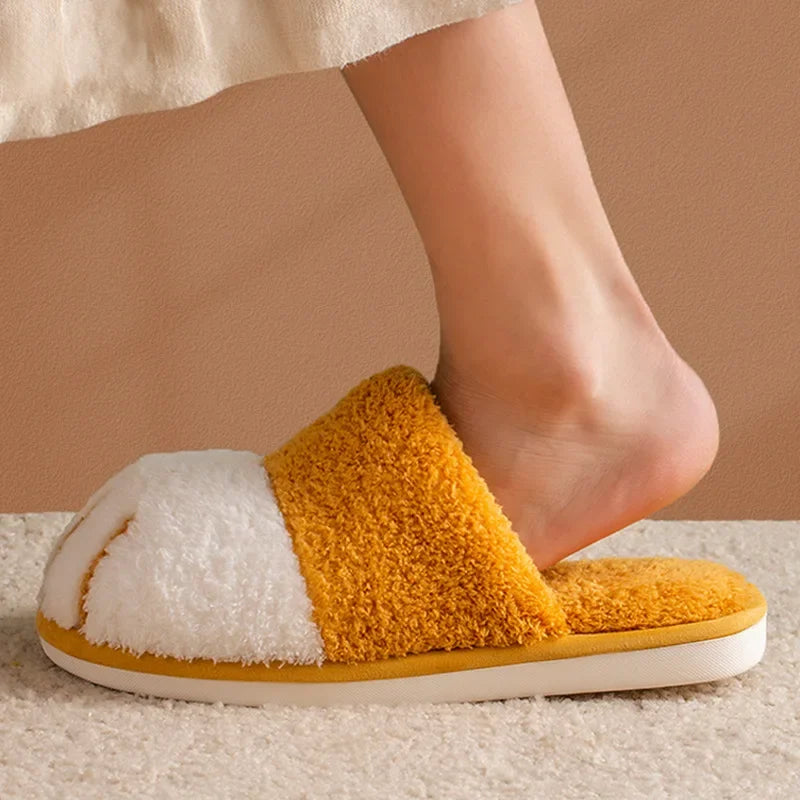 Pantuflas afelpadas de pata de gato para mujer | Zapatillas cómodas de invierno para interiores