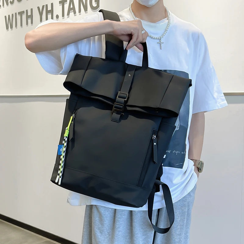 Women's Large Nylon Roll Top Backpack | Versatile Travel Companion
