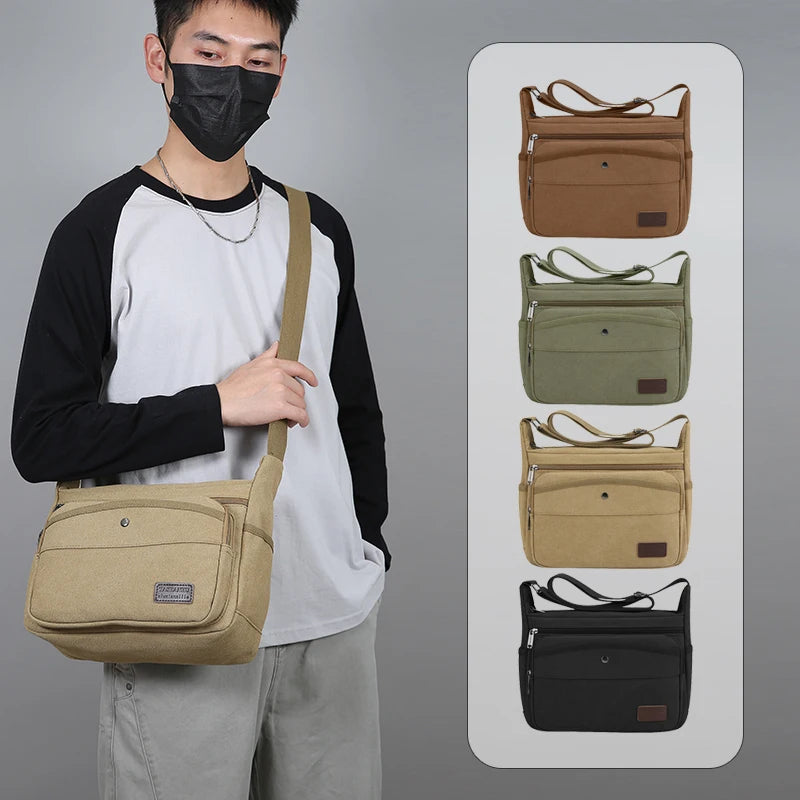 Bolsos de Lona Casuales para Hombres | Bandolera Cruzada Versátil