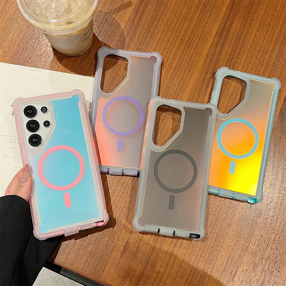 Luxury Shockproof Magnetic Color Changing Case for Samsung Devices