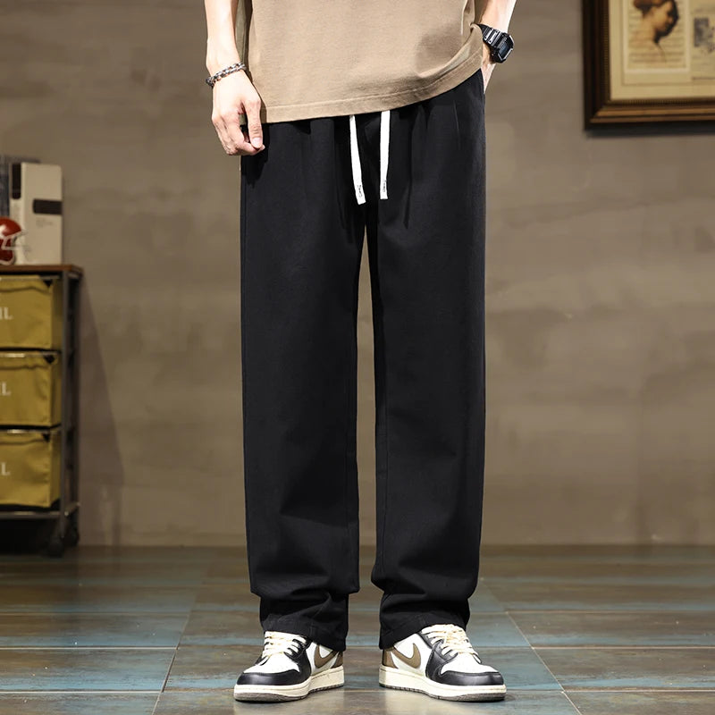Comfortable Loose Men's Trousers | 100% Cotton Khaki Pants