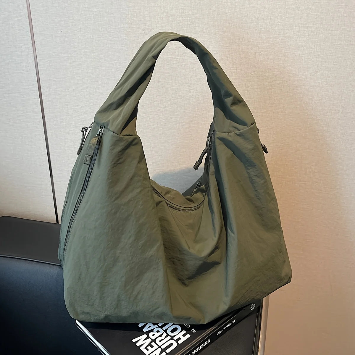 Large Nylon Tote Bag for College & Everyday Use | Stylish & Functional