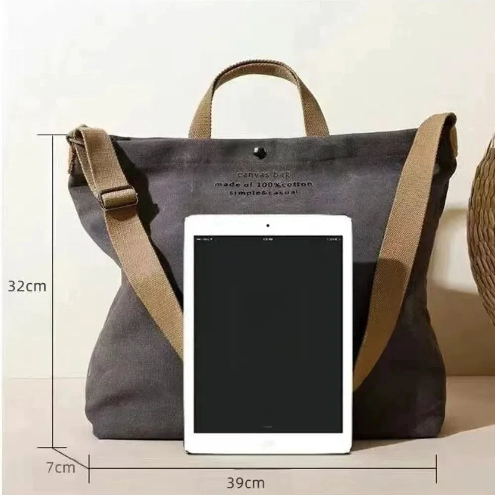 Large Canvas Shoulder Tote Bag | Stylish & Functional Handbag
