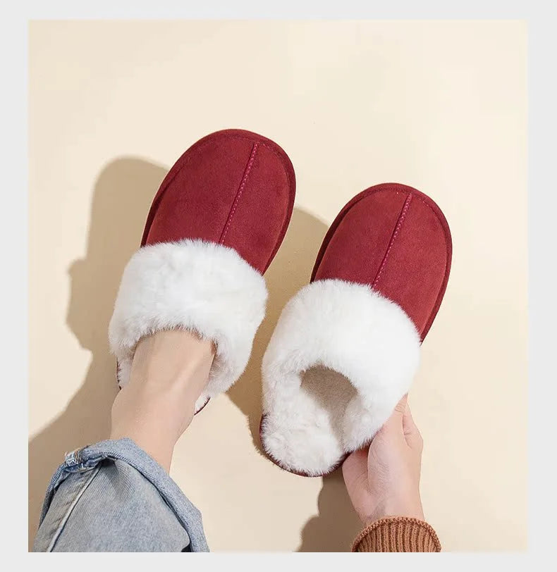 Cozy Women's Fuzzy Lined Indoor Slippers | Warm Anti-Slip Comfort