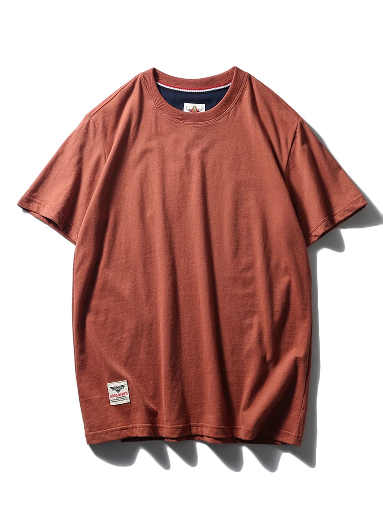Men's Retro Solid Color Short Sleeve T-shirt | Summer Fashion Top