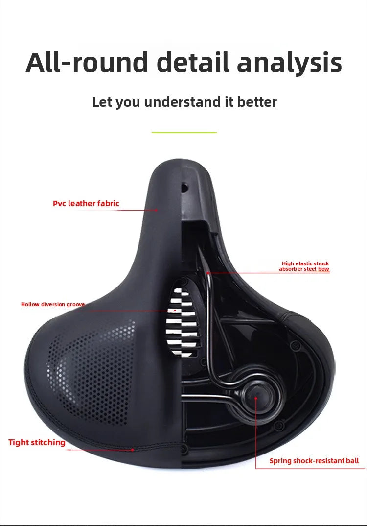 Oversized Soft Padded Bicycle Seat Cushion for Men & Women