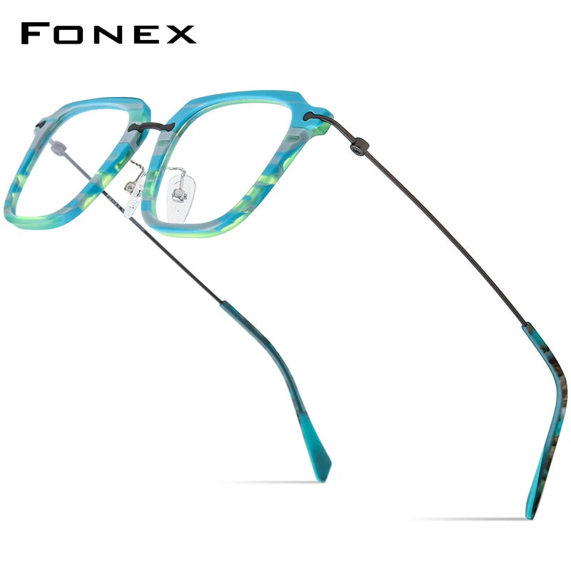 Monturas de gafas unisex cuadradas retro de titanio | Elegantes y duraderas
