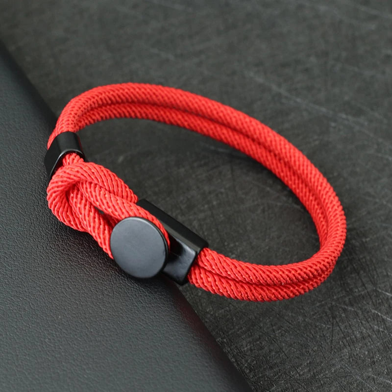 Men's Double Layer Rope Bracelet | Lucky Red Thread Gift for Him