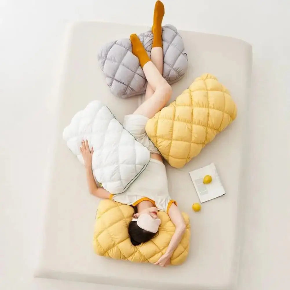 Cotton Pineapple Bun Pillow | Soft Neck Support for Sleep