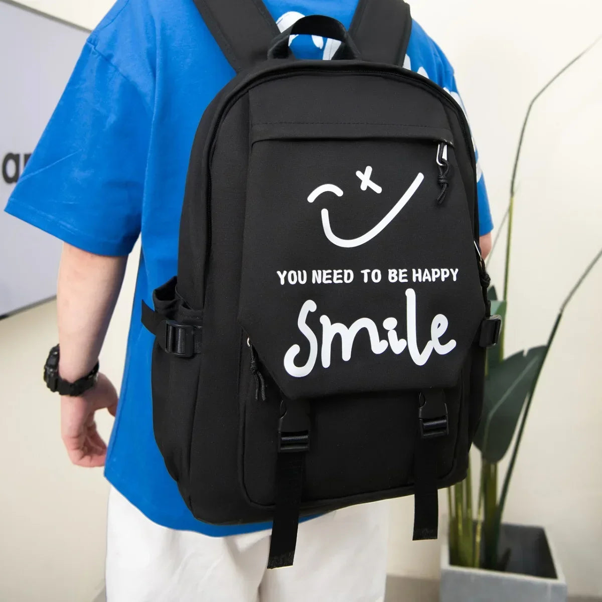 Large Capacity Quirky Expression Backpack | Stylish Travel Bag
