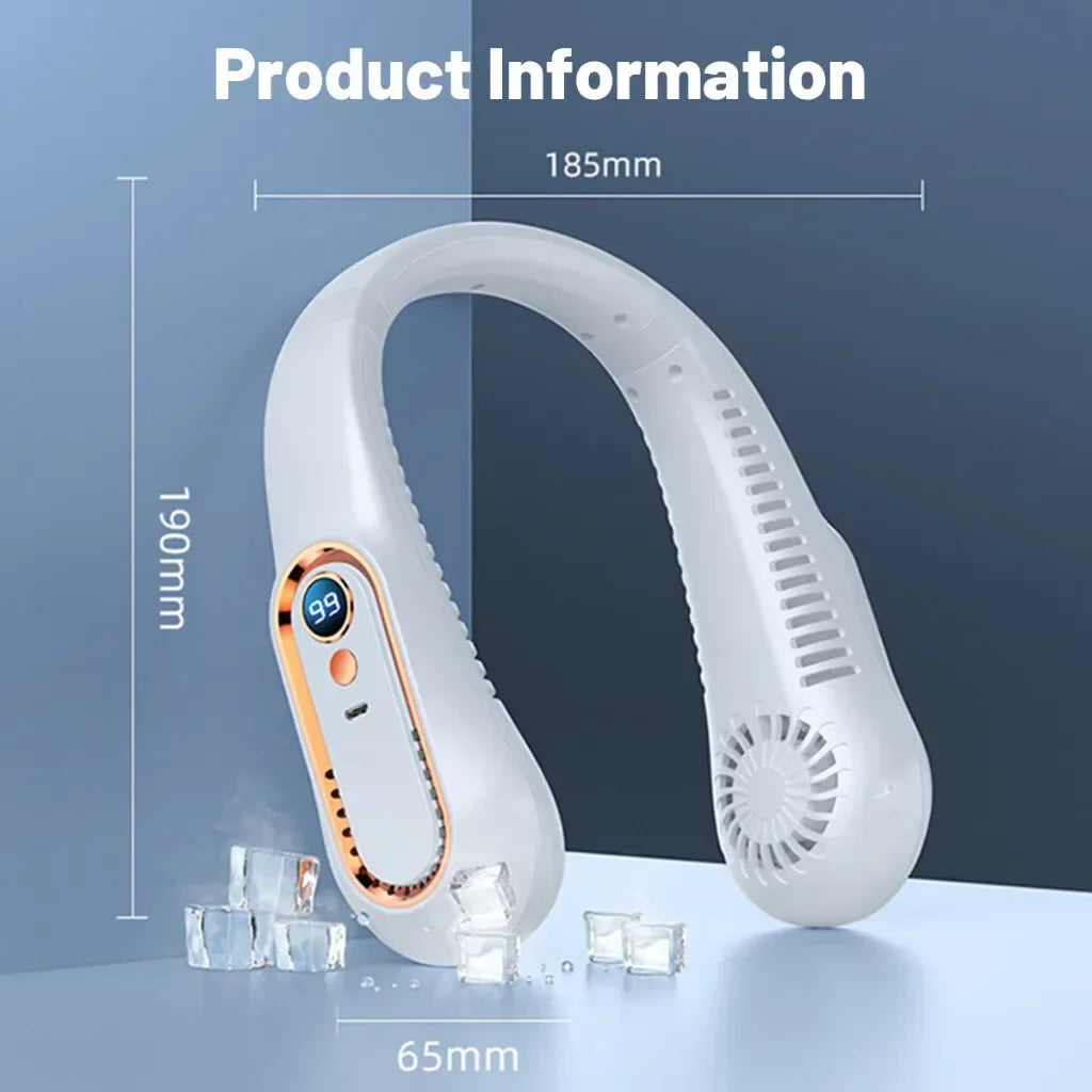 Portable Bladeless Fan | Ultra Quiet USB Charging Neck Fan